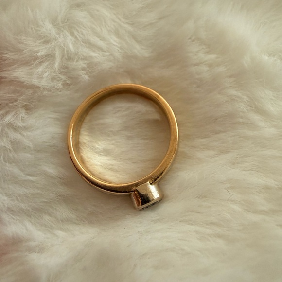 Natural Tiffany’s Diamond Engagement Ring -Gold/Platinum-Modern-Bezel 7.5 - Picture 8 of 11